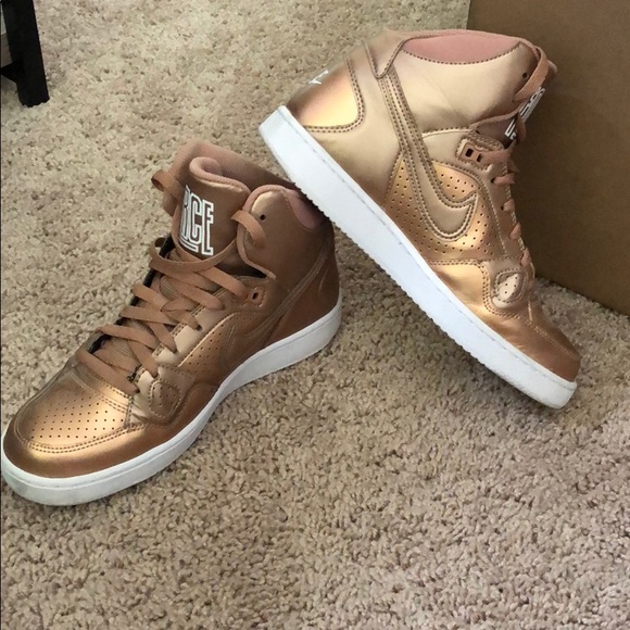 rose gold nike air force ones